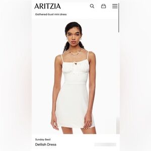 Aritzia Sunday Best Delilah Linen Dress, White, XS